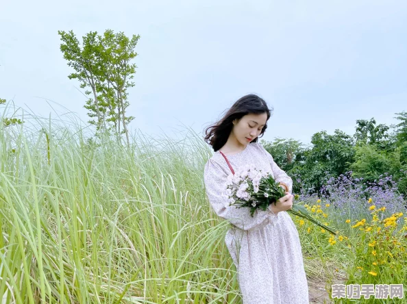 两岸夹小溪地湿又无泥，春暖花开时节美如画